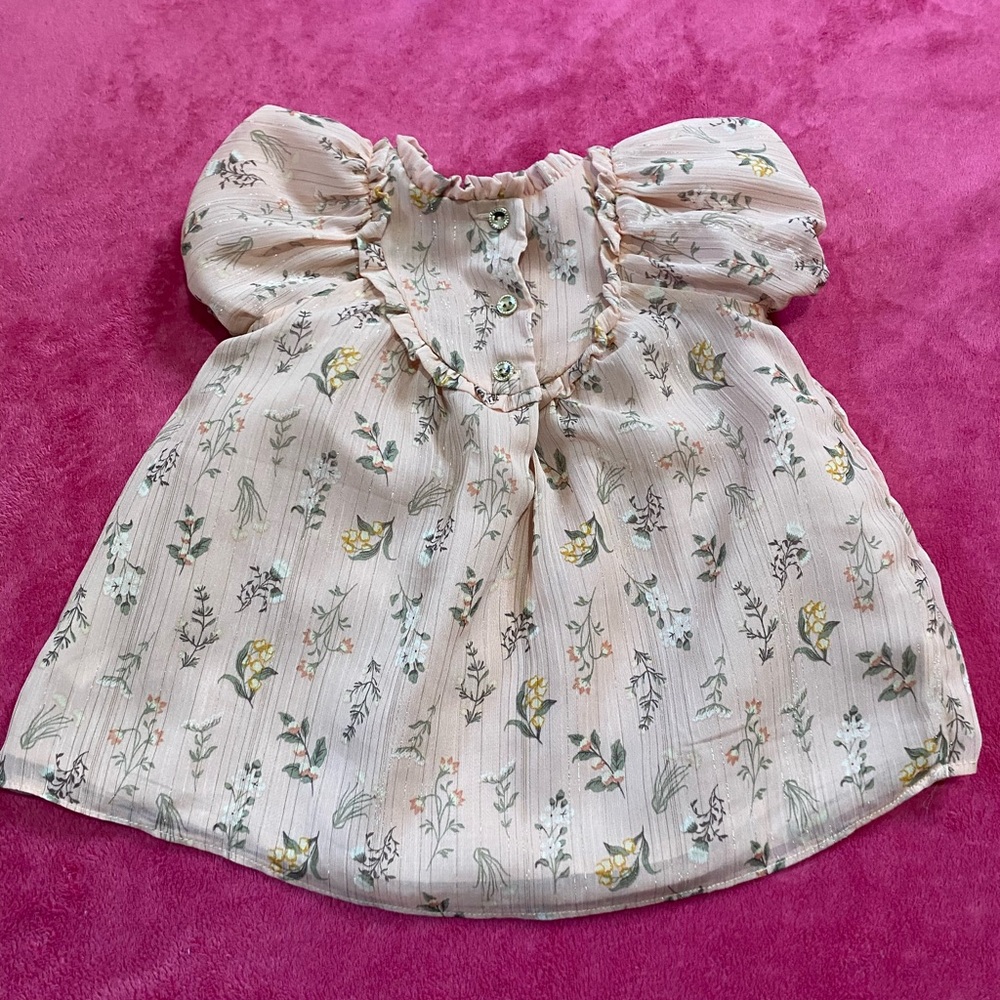 Catherine Malandrino Blush Floral Kids Blouse - Picture 2 of 4